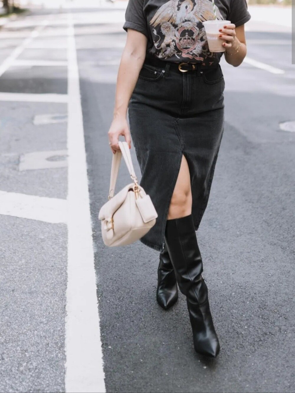 ASOS Black Denim Midi Skirt - SIZE 16